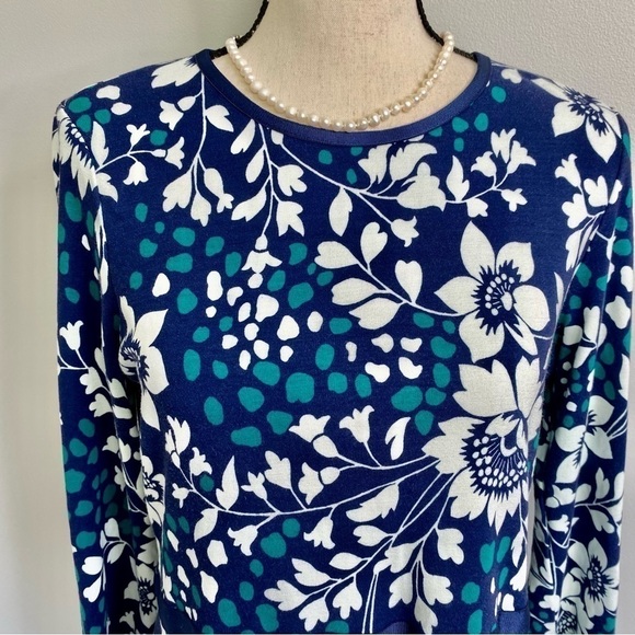 Draper James Blue Green White floral dress size M - Picture 4 of 12